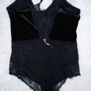 Black Velvet Sheer Bodysuit